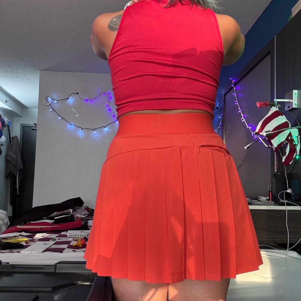 Puma Orange Pleated Women's Skirt